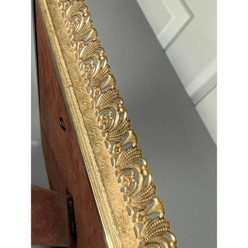 Vintage Gold Filigree Metal Picture Frame Ornate Hollywood Regency 8x10 Tabletop